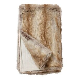 Donna Salyers Fabulous Furs Limited Edition Blonde Fox Faux Fur Throw 60 x 72